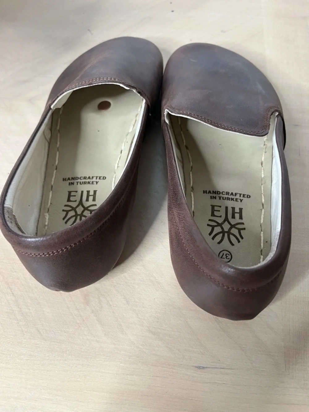 Earthing Harmony Grounding & Earthing Barefoot Slip-On Shoes Brown Leather EU 37